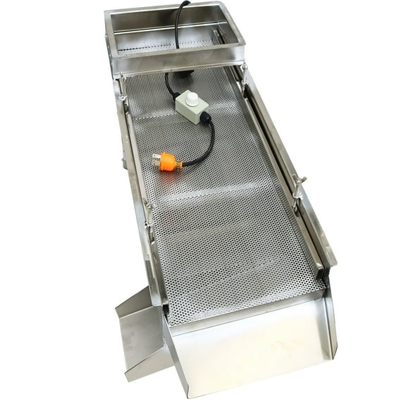 EQCOTWEA Linear Vibrating Sieve Powder Sifter with 3mm Screen Screen Stainless Steel