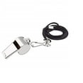 thumbnail image 1 of EQCOTWEA Metal Referee Whistles Silver and Black Lanyard for Football Sport Use, 1 of 6