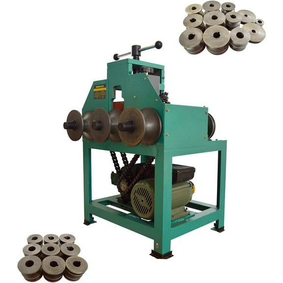 EQCOTWEA Multi-function Tube Rolling Bending Machine Electric Square Round Pipe Bender with 9 Round Dies and 8 Square Dies 2HP