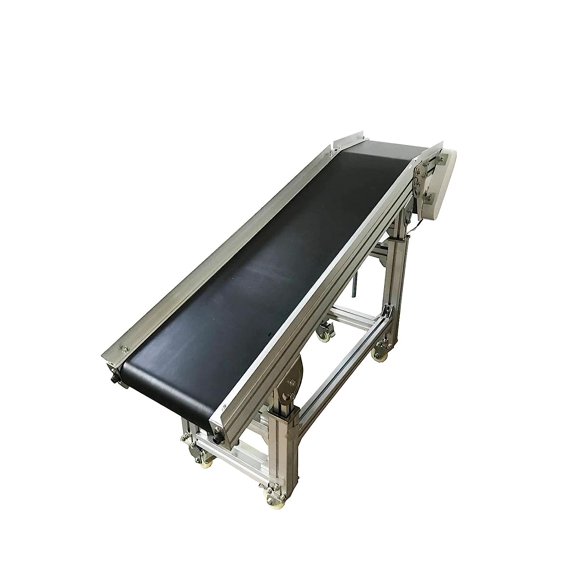 EQCOTWEA PVC Incline Conveyor Belt Systems for Industrial Transport Aluminium Alloy Frame 59*11.8"