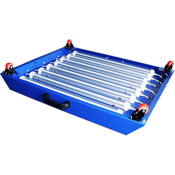 EQCOTWEA Push-pull Movable Screen Printing LED Exposure Unit Printing Light Box 24*28" Frame with 8 pcs LED Light Tubes Blue