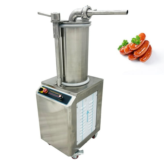 EQCOTWEA SF-260 Automatic Hydraulic Sausage Filling Machine Stainless Steel 26L with 3 Stuffing Nozzles
