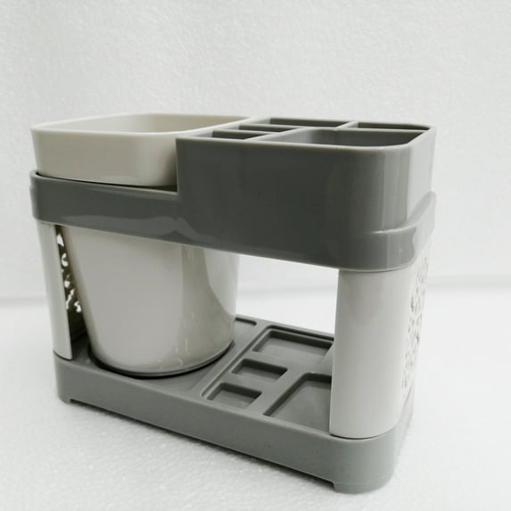 EQCOTWEA Single Cup Toothbrush Toothpaste Stand Holder Bathroom Storage Detachable Plastic