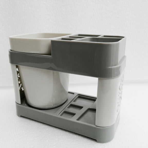EQCOTWEA Single Cup Toothbrush Toothpaste Stand Holder Bathroom Storage Detachable Plastic