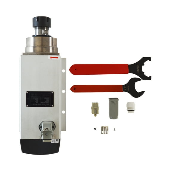 EQCOTWEA Square Spindle Motor 220V with Flange for Material Engraving 4.5KW