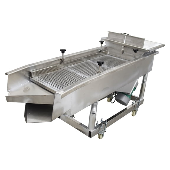 EQCOTWEA Straight Vibrating Sieve Screen Shaker Linear Sifter Double Layer with 8mm and 4mm Screens Stainless Steel 220V