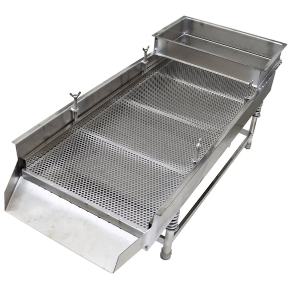 EQCOTWEA Straight Vibrating Sieve Screen Shaker Linear Sifter Double Motor with 4mm Screen Stainless Steel