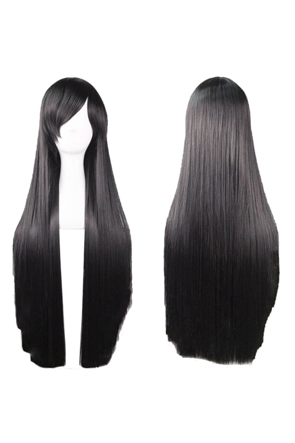 Straight Wig Animation Hair Black Cosplay Wig Props 31.5inch