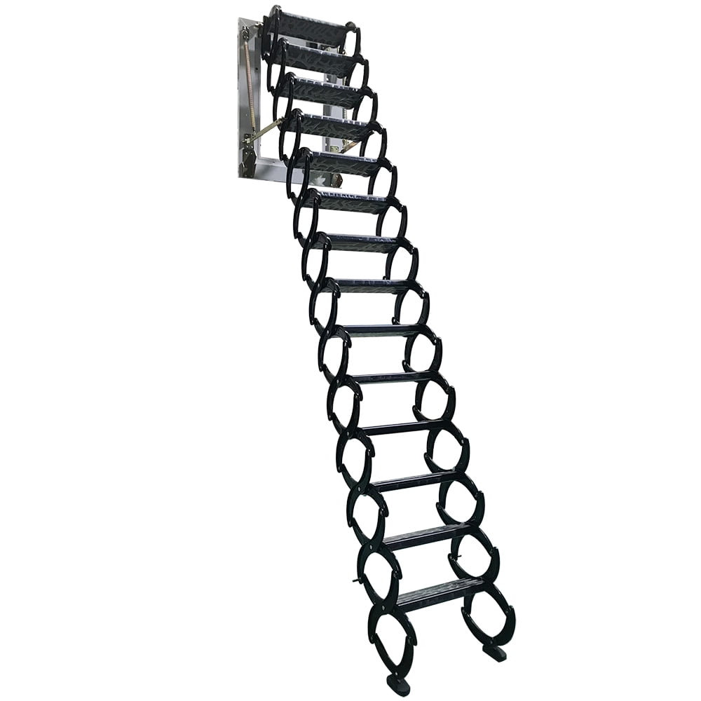 EQCOTWEA Wall Mounted Folding Ladder Attic Loft Extension Ladder Al