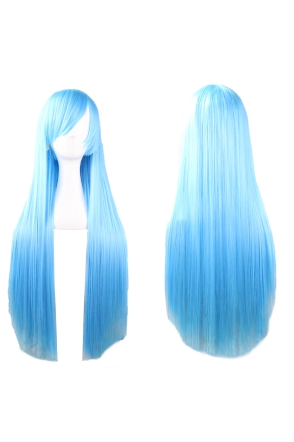 Wig Long Straight Blue Hair 31.5inch Animation Cosplay Wig Props