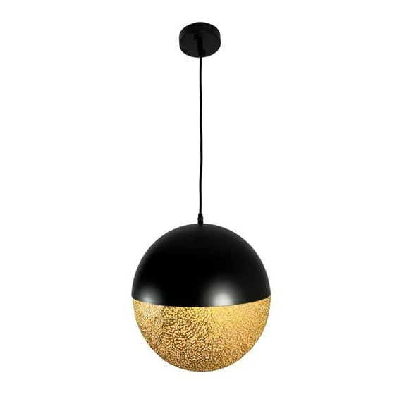 EQLight Iktan 1-Light Black and Gold Globe Pendant