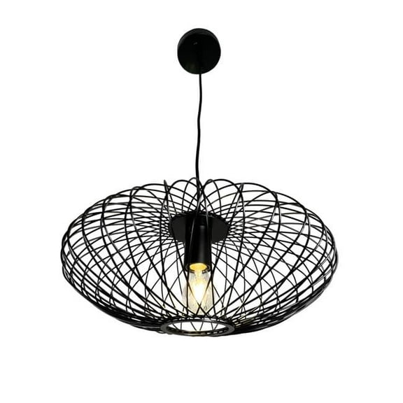 EQLight Alitzel 1-Light Black Oval Pendant