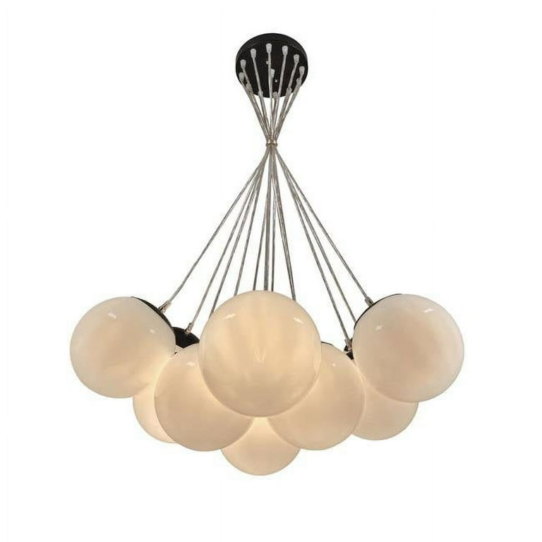 EQLight EQLLMB13G Multi Pendant 13 Light White Globe Cloud Chandelier