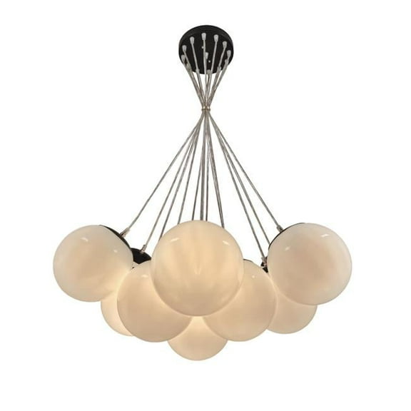 EQLight EQLLMB13G Multi Pendant 13-Light White Globe Cloud Chandelier