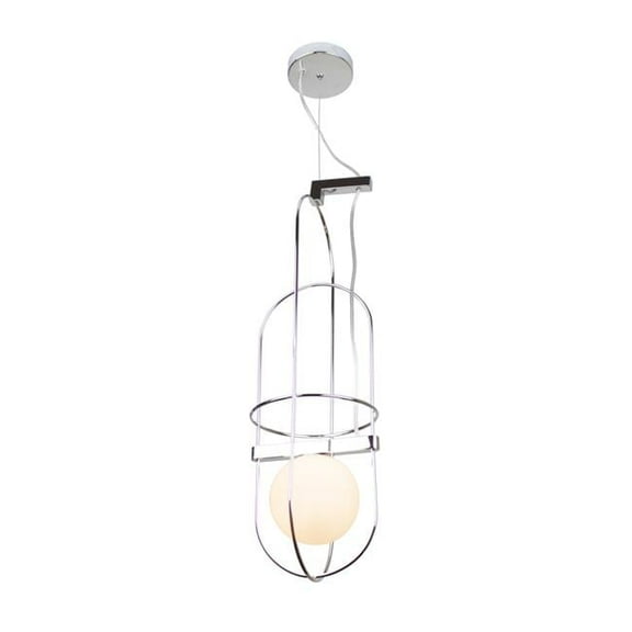 EQLight EQPCFMC09 25 x 8 in. Nicancil 1-Light Mid Century Chrome Pendant
