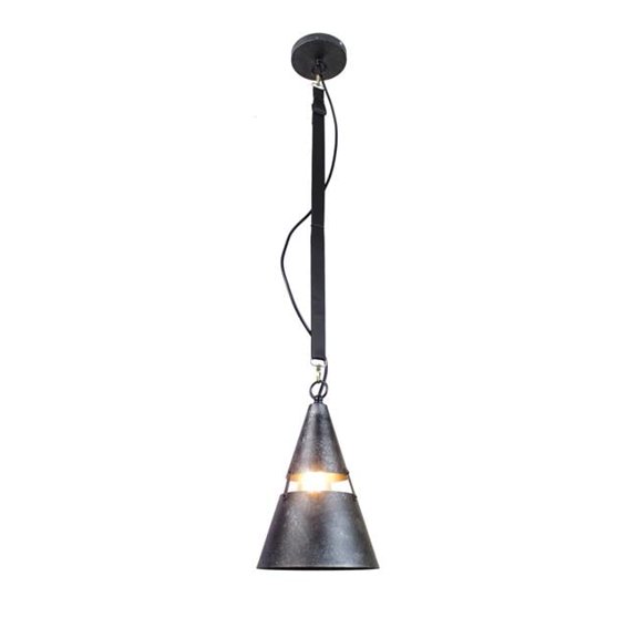 EQLight EQPINLBC08 12 x 7.5 in. Yalit Industrial 1-Light Black Cone Pendant
