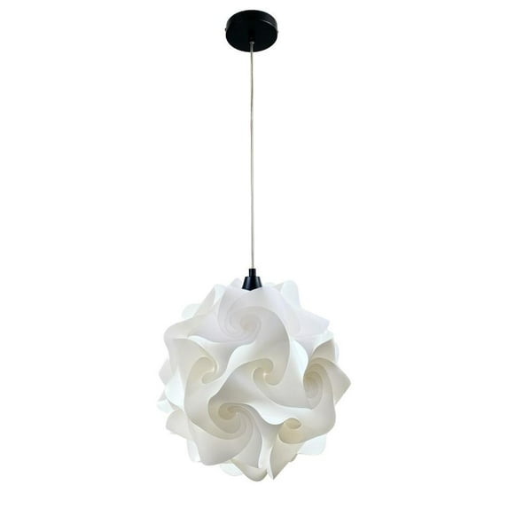 Hado 1-Light White Globe Modern Pendant, Large, Black