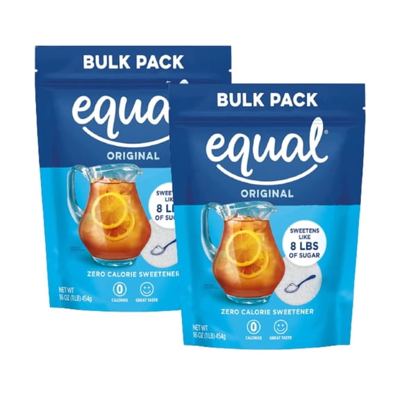 EQUAL 0 Calorie Sweetener, GGA1 Granulated Sweetener, Sugar Substitute, Zero Calorie Sugar Alternative, Sugar Alternative, 1 Pound Bulk Bag (Pack of 2)