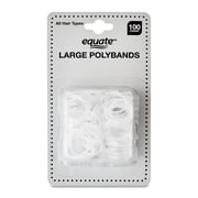 Equate Large Polybond Hair Ties, Clear, 100 Count