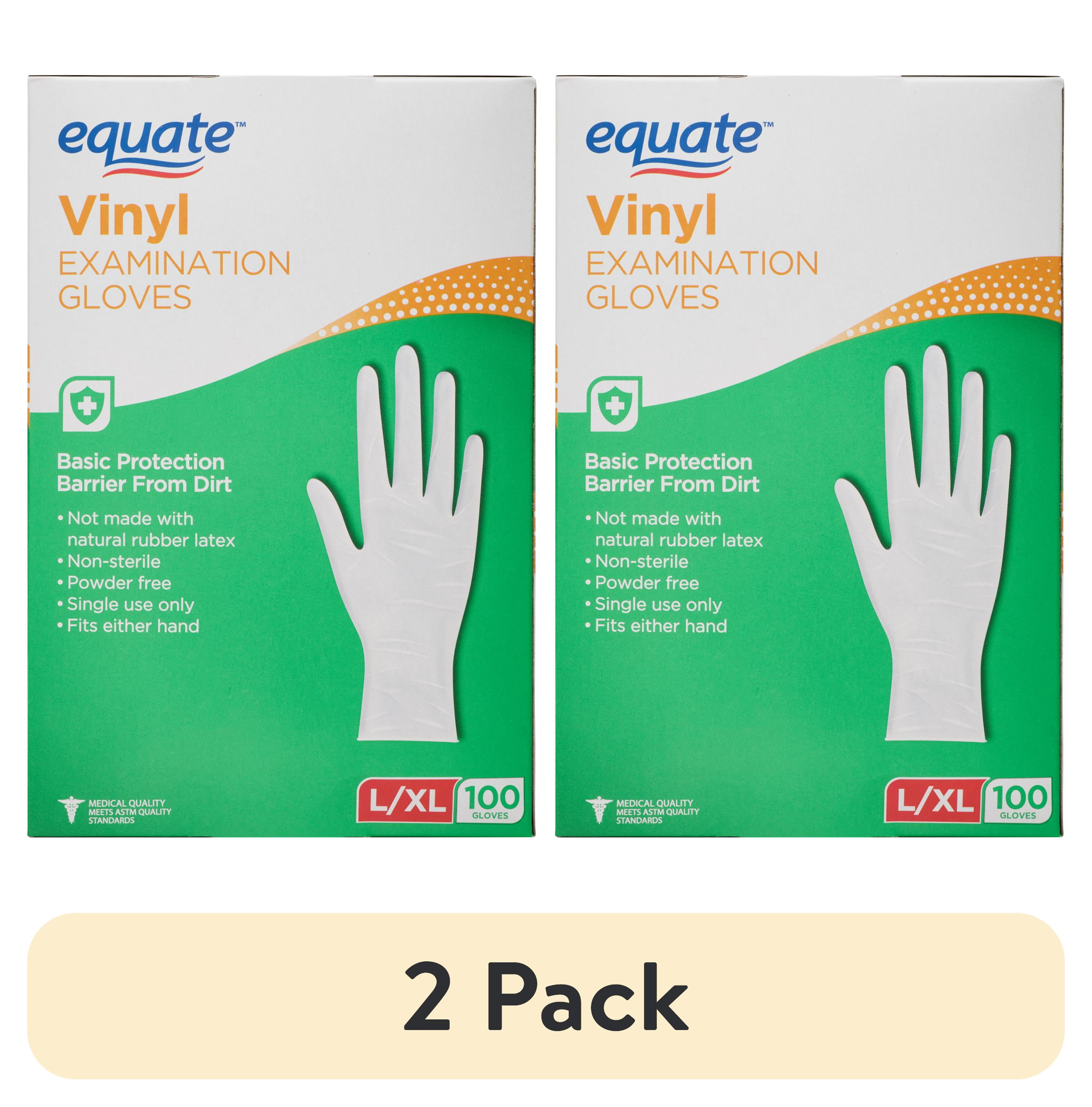Equate Vinyl Exam Gloves, Large/xLarge, 100 Count
