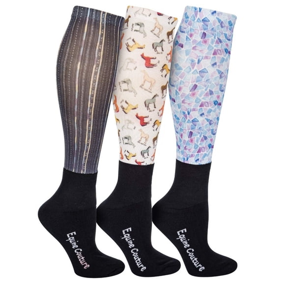 EQUINE COUTURE OTC SOCK 3 PACK-ARTS & HORSES