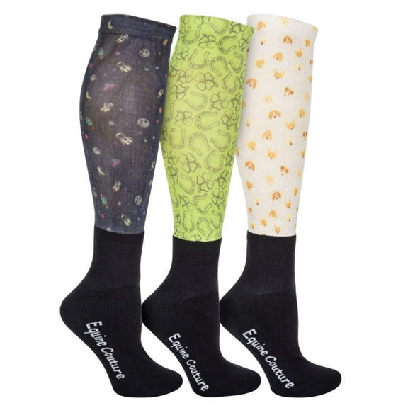 EQUINE COUTURE OTC SOCK 3 PACK-LUCKY DOG