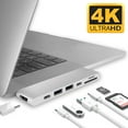 EQUIPD USB C Hub, Aluminum 7 in 1 USB Type C to 4K HDMI, Thunderbolt 3