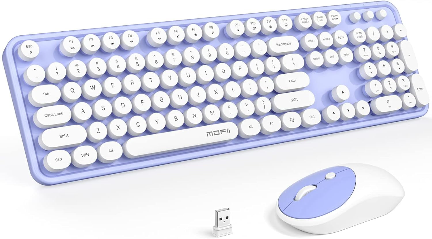 MOFII Purple Full Size Wireless Keyboard And Mouse Combo - MOFii - View #4