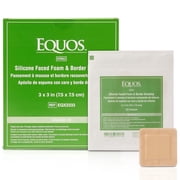EQUOS 5-Layer Silicone Foam Dressing, Adhesive, Sterile, 3" x 3", 10 Count
