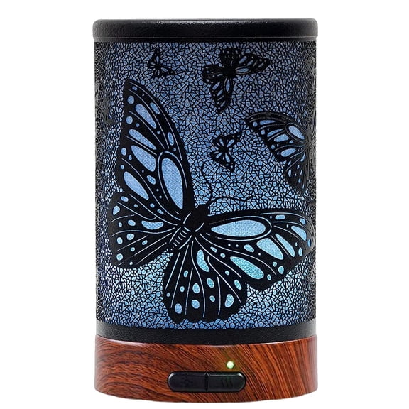 EQUSUPRO Essential Oil Diffuser 150ml Metal Aromatherapy Oil Diffuser Ultrasonic Cool Mist Diffuser with Waterless Auto Shut-Off Protection,7 Colors Changed LED for Home Office SPA Yoga (Butterfly)