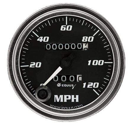 EQUUS 7072 3.37 In. Chrome Mechanical Speedometer 120 Mph