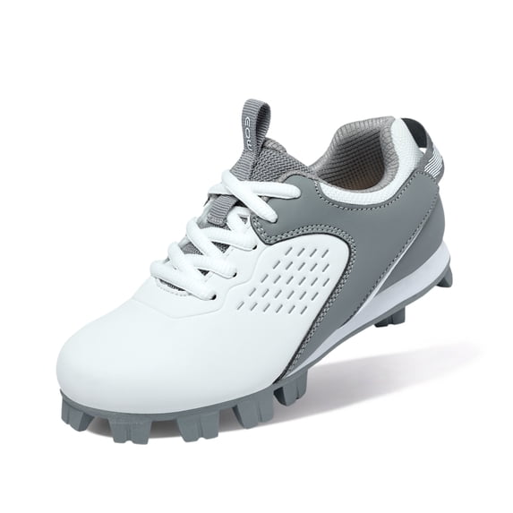 EQW Youth Baseball Cleats, Rubber Molded Lace Up Softball Shoes for Boys Girls
