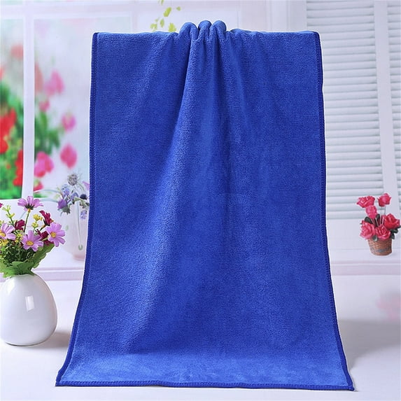 Honeeladyy 1PC Bathing Towel Solid Color 29.53" x 13.78" Super Soft Absorbent Thin Fiber Large Comfortable Bath Towel for Home Gym Spa, Blue