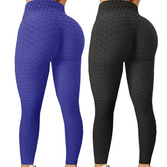 EQWLJWE 2 Pieces Hip Lifting Leggings for Women Casual Solid Color High Waist No See Through Skinny Breathable Yoga Pants for Training Bodybuilding Multicolor(XS-Xl)