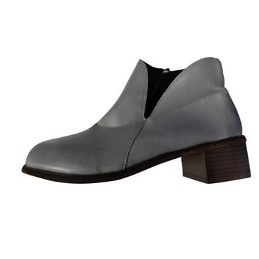 EQWLJWE 2022 Booties for Fashion Women's Solid Color Casual Round Head Short Boots High Heel Shoe Deals Discount Clearance