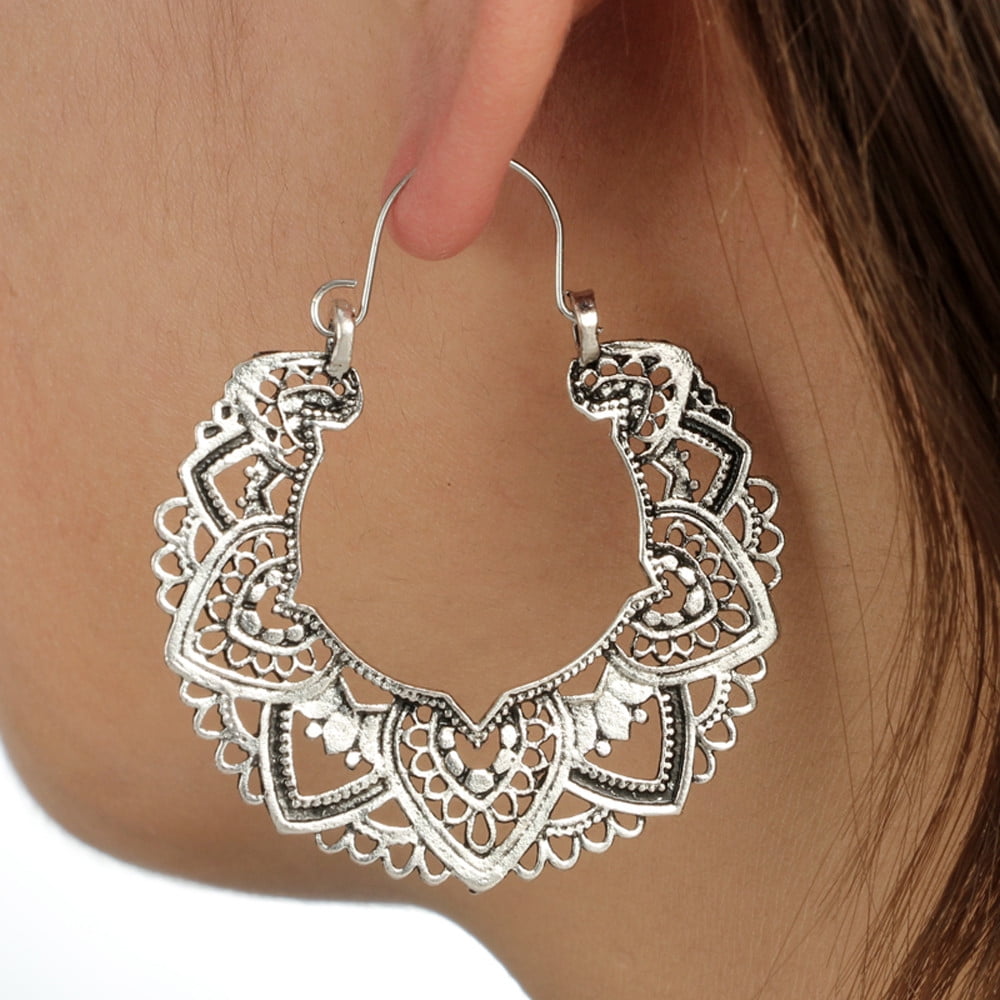 Walmart savings: EQWLJWE 2022 Sterling Silver Boho Lotus Earrings, Ethnic Drop Vintage Jewelry for Women