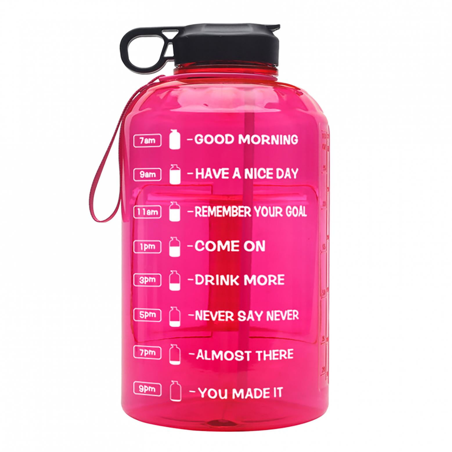1 Gallon Water Bottle With Time Marker Bpa Free 3.78l Sports Bottle With  Straw For Office Gym Fitness Sports Camping Cycling