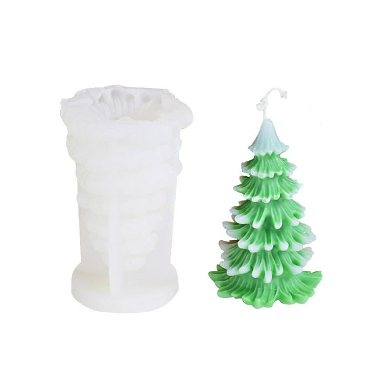 EQWLJWE 3D Christmas Tree Snowman Candle Mold - Christmas Party Silicone  Mold for Fondant, Fimo Clay, Soap, Chocolate, Cake Decoration Clearance 