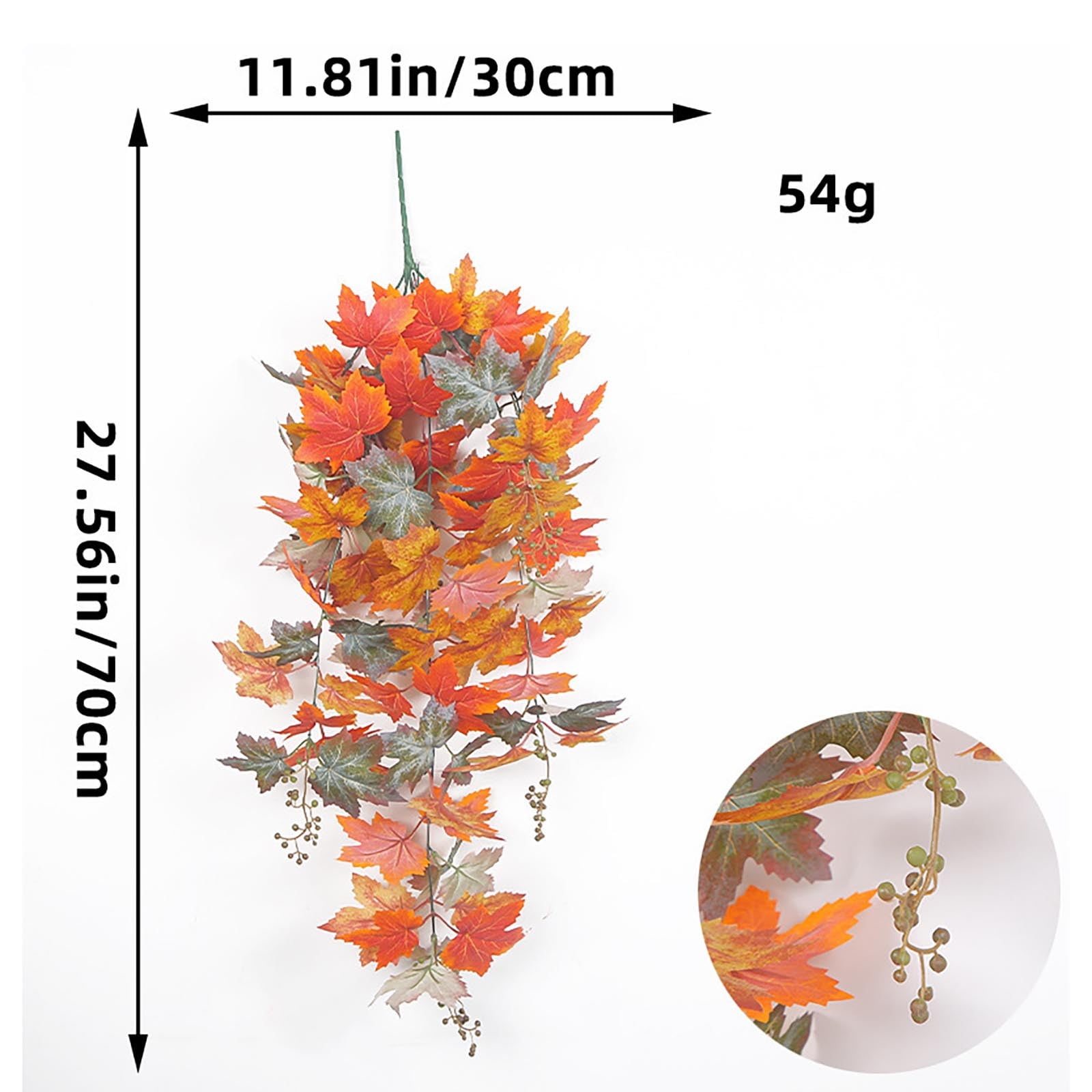EQWLJWE Artificial Autumn Maple Leaves Garland 2.3 FT Artificial