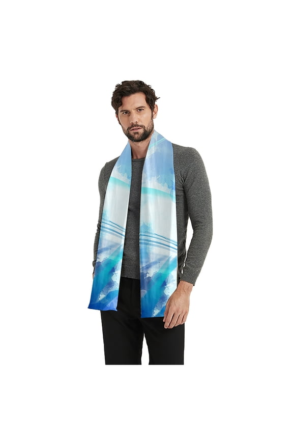 Autumn And Winter Trend Watercolor Printed Warm Crystal Super Soft Flannel Scarf