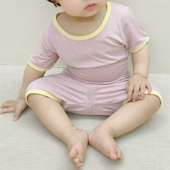 EQWLJWE Baby Summer Jumpsuit Casual Solid Color Sleeveless Round Neck Soft Comfortable Romper Outdoor-playing (Pink,10-16 months)