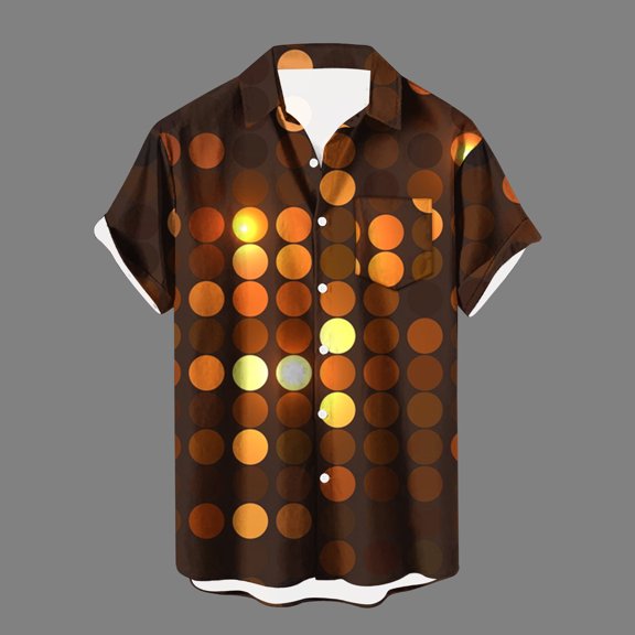 EQWLJWE Beach Shirts for Men Novelty Vintage Unpositioned Printed Short Sleeve Button Down Valentine/New Year Beach Party Casual Shirts for Trip
