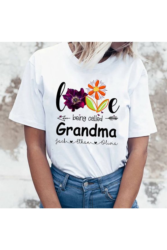 Blessed To Be Called Mom And Grandma Shirt Cute Flower T-Shirt