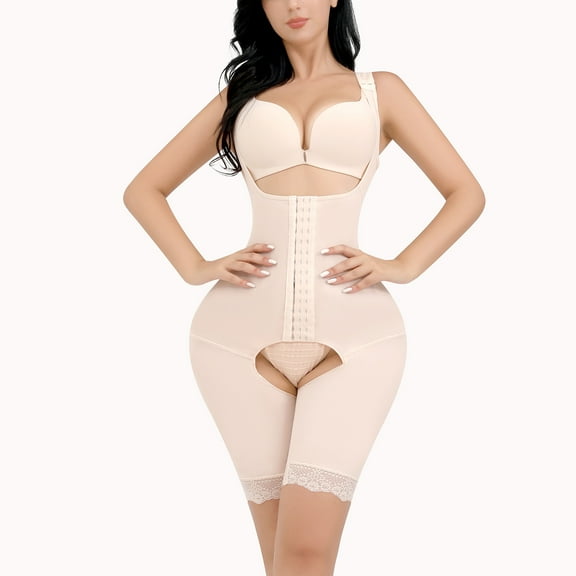 EQWLJWE Body Shaper for Women Abdominal Lifter Hip Shaper High Waist Stretch Slimming Body Corset Shapewear for Yoga Postpartum Beige(S-3Xl)