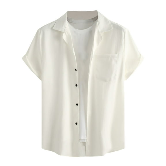 EQWLJWE Button Down Shirt Men's Muscle Fit Dress Shirts Stretch Slim Fit Short Sleeve Button Down Shirts Business Formal Dress Shirts Outwear