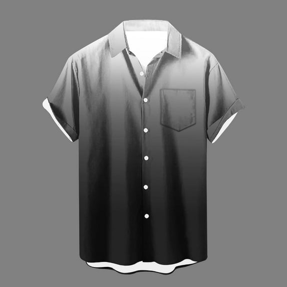 EQWLJWE Button Down Shirt Men Short Sleeve Button Up Blouse Vintage Unpositioned Printing Lapel Collar Lightweight Wrinkle Resistant Cool Beach Shirt Outwear
