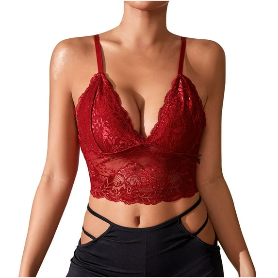 EQWLJWE Camisole Fashion Women's Lace Stitching Crop Suspender V-Neck Suspender Tank Top