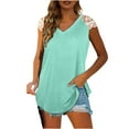 thumbnail image 1 of EQWLJWE Camisole Women's Fashion Solid Color V-neck Comfortable Loose T-shirt Sleeveless Blouse Casual Tops, 1 of 4
