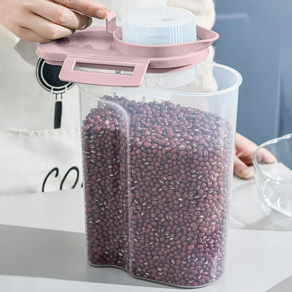 EQWLJWE Cereal Storage Container with Lid,Food Containers With Measuring Cup for Flour,Sugar,Grain,Rice&Baking Supply-Airtight Kitchen & Pantry Bulk Food Storage for Kitchen Organization