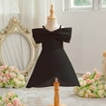 thumbnail image 1 of EQWLJWE Children Princess Dress Stylish Solid Color Sleeveless Gown Girl Off-the-shoulder Birthday Wedding Dress for Shopping (Black,3-4 Years), 1 of 5